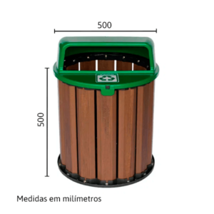 Lixeira em Madeira Plástica 67L