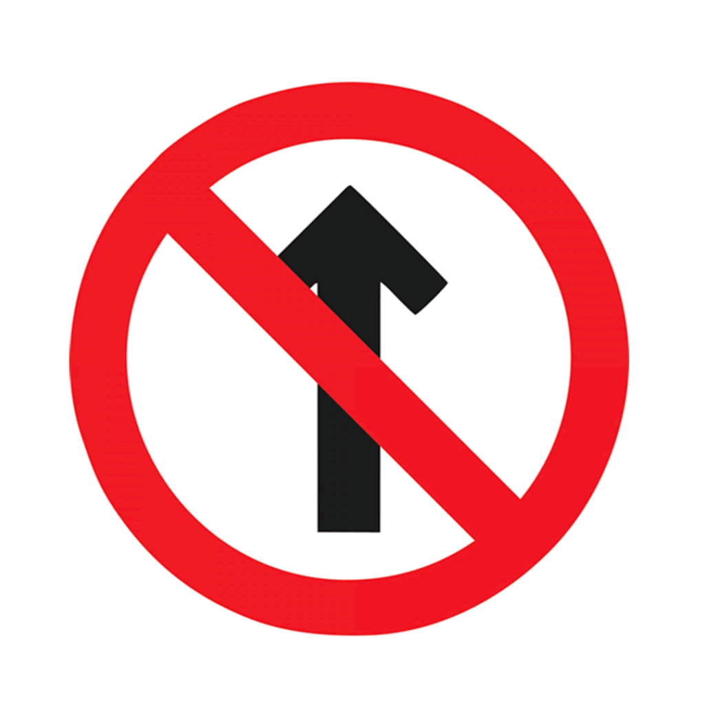 Placa de Sinalização Proibido Seguir em Frente - Atualize Comercial