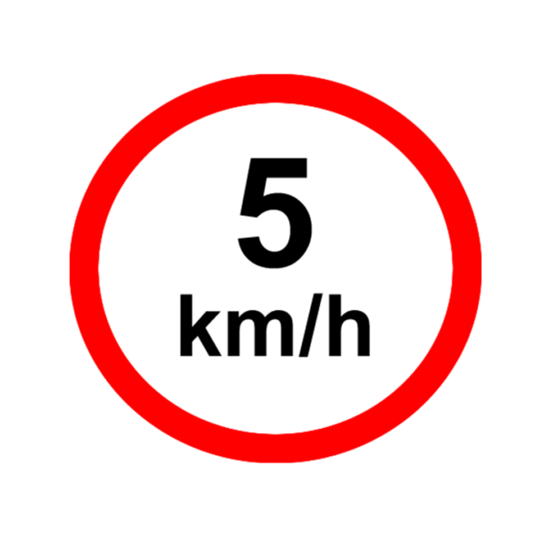 Placa de Sinalização de Velocidade - 5 km/h