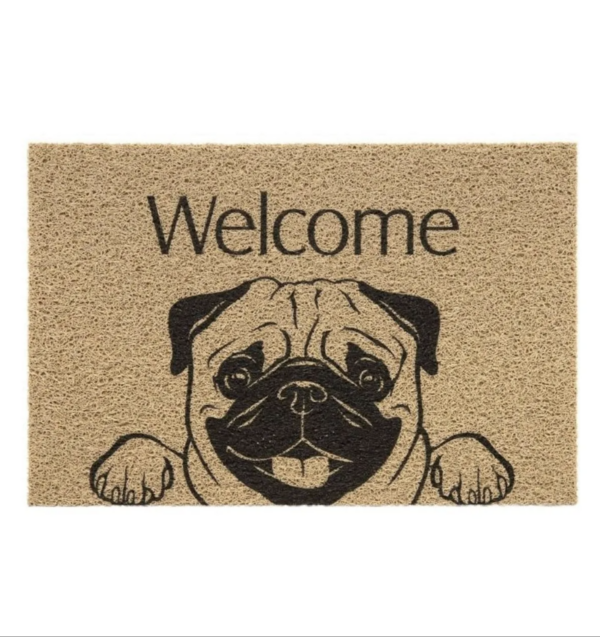 Tapete Vinil Pet 40cm x 60cm Welcome Pug