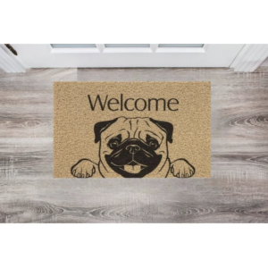 Tapete Vinil Pet 40cm x 60cm Welcome Pug