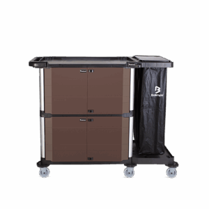 Carrinho Coletor com Tampa, Saco de Vinil 90L e Alça Ergonômica