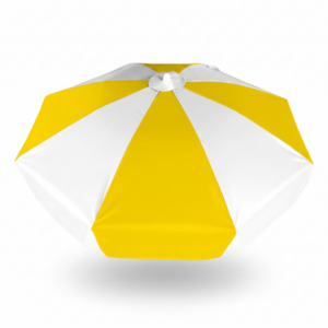 Ombrelone Redondo amarelo e branco