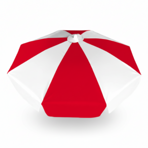 Ombrelone Redondo vermelho e branco