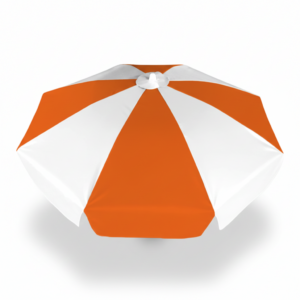 Ombrelone Redondo laranja e branco