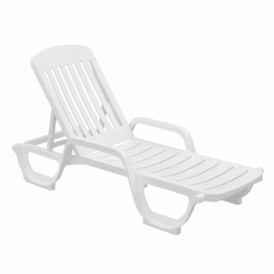 Espreguiçadeira Miami Branca com Rodinhas Reforçada