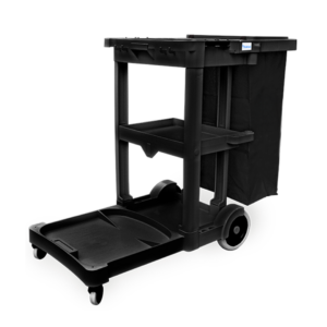 Carro Funcional de Limpeza Profissional Preto com Saco de 90L