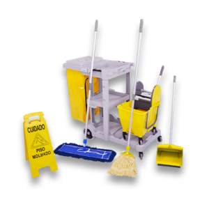 Kit de Limpeza Profissional Completo com Carro Funcional e Mop Pó