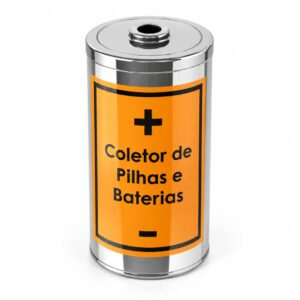 Lixeira Coletora de Pilhas e Baterias em Aço Inox – 13 a 30 Litros