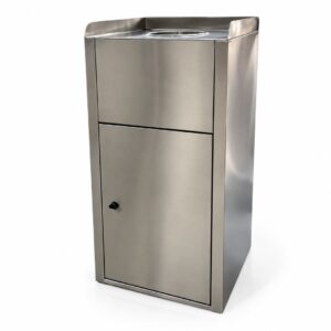 Lixeira Fast Food Porta-Líquidos em Aço Inox – 60 Litros