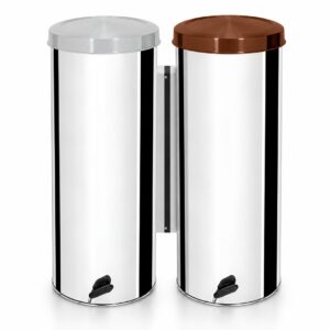 Lixeira de Aço Inox Dupla para Lixo Reciclável e Orgânico – 5 a 120 Litros
