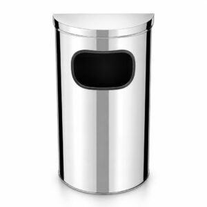 Lixeira de Aço Inox Meia Lua de Parede com Abertura Frontal – 20 a 50 Litros