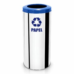 Lixeira de Aço Inox para Coleta Seletiva com Tampa Aro Colorida – 12 a 100 Litros